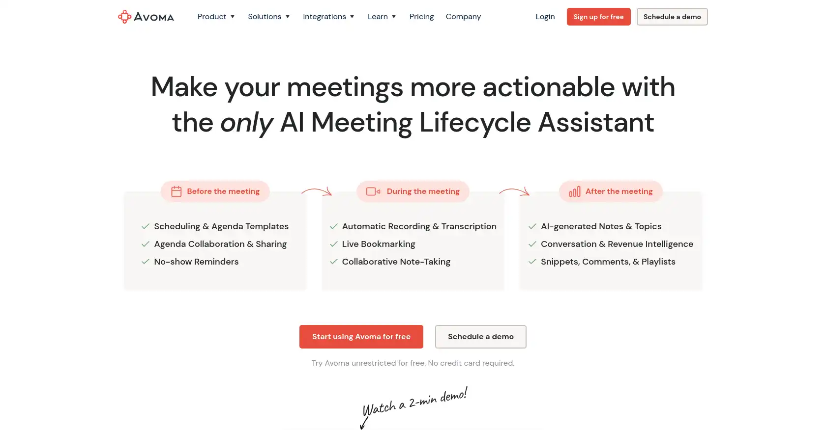 Avoma - AI tool for Collaboration, Transcripts, Meetings, Insights