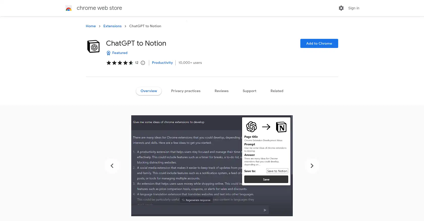 ChatGPT to Notion