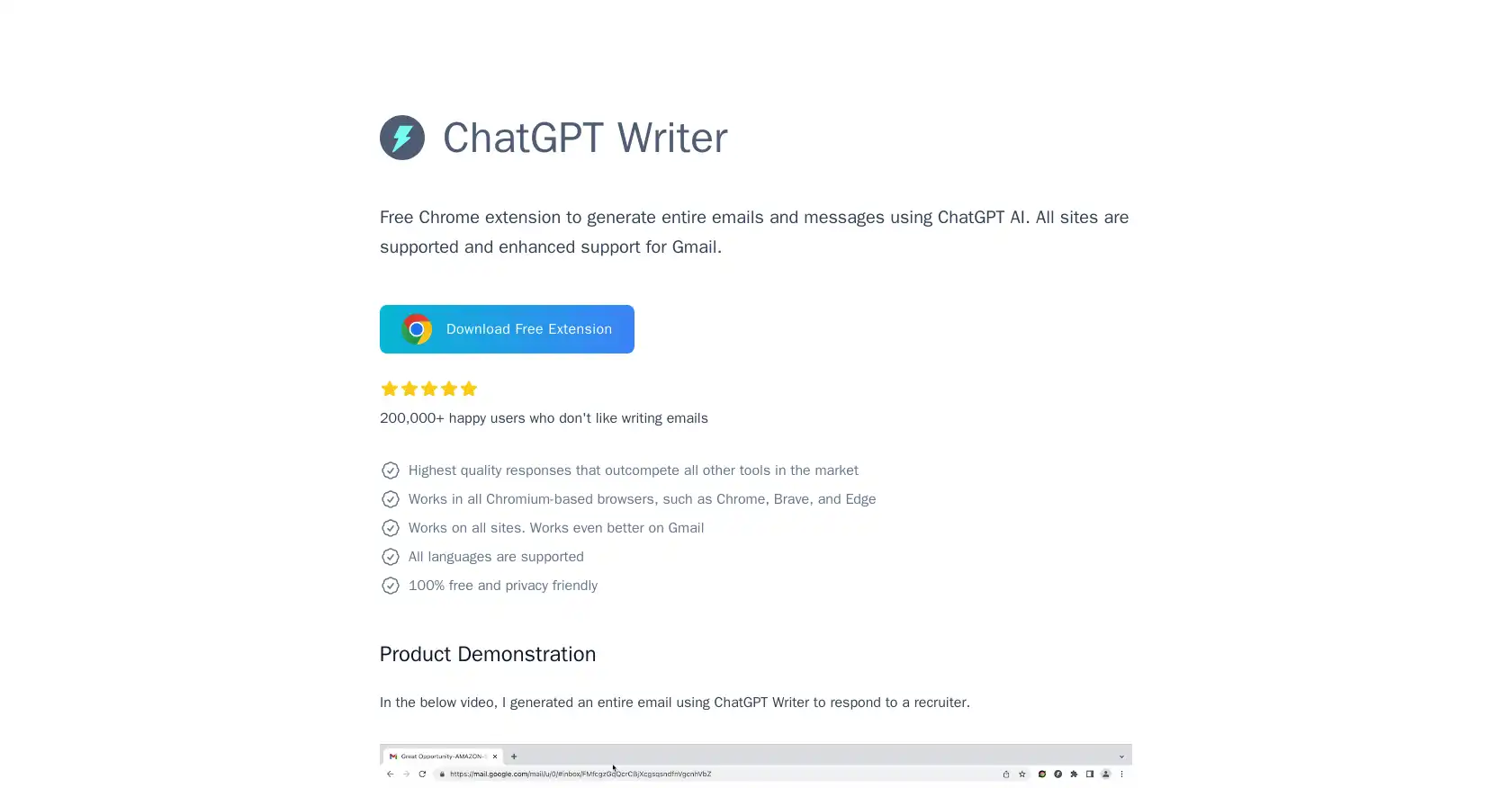 ChatGPT Writer - AI tool for Email Assistant, Social Replies