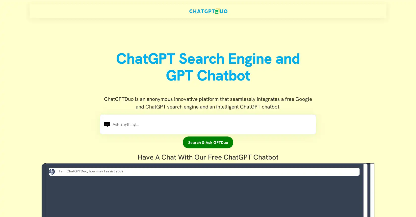 ChatGPTDuo - AI tool for Chatbot, Search Engine