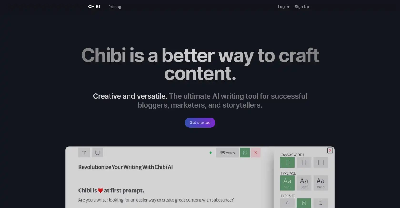 Chibi - AI tool for Content Creation, Writing, Text analysis, Inline editing