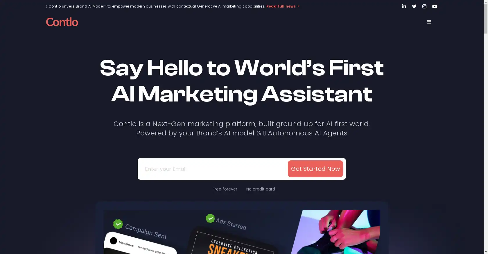 Contlo AI - AI tool for Chatbot, Landing Pages, Generative AI, Customer Journeys, Omnichannel, Generative Marketing