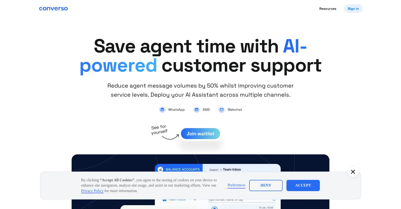 Converso - AI tool for Customer support, Voiceflow AI, omnichannel helpdesk, GPT AI, Converso, AI integration