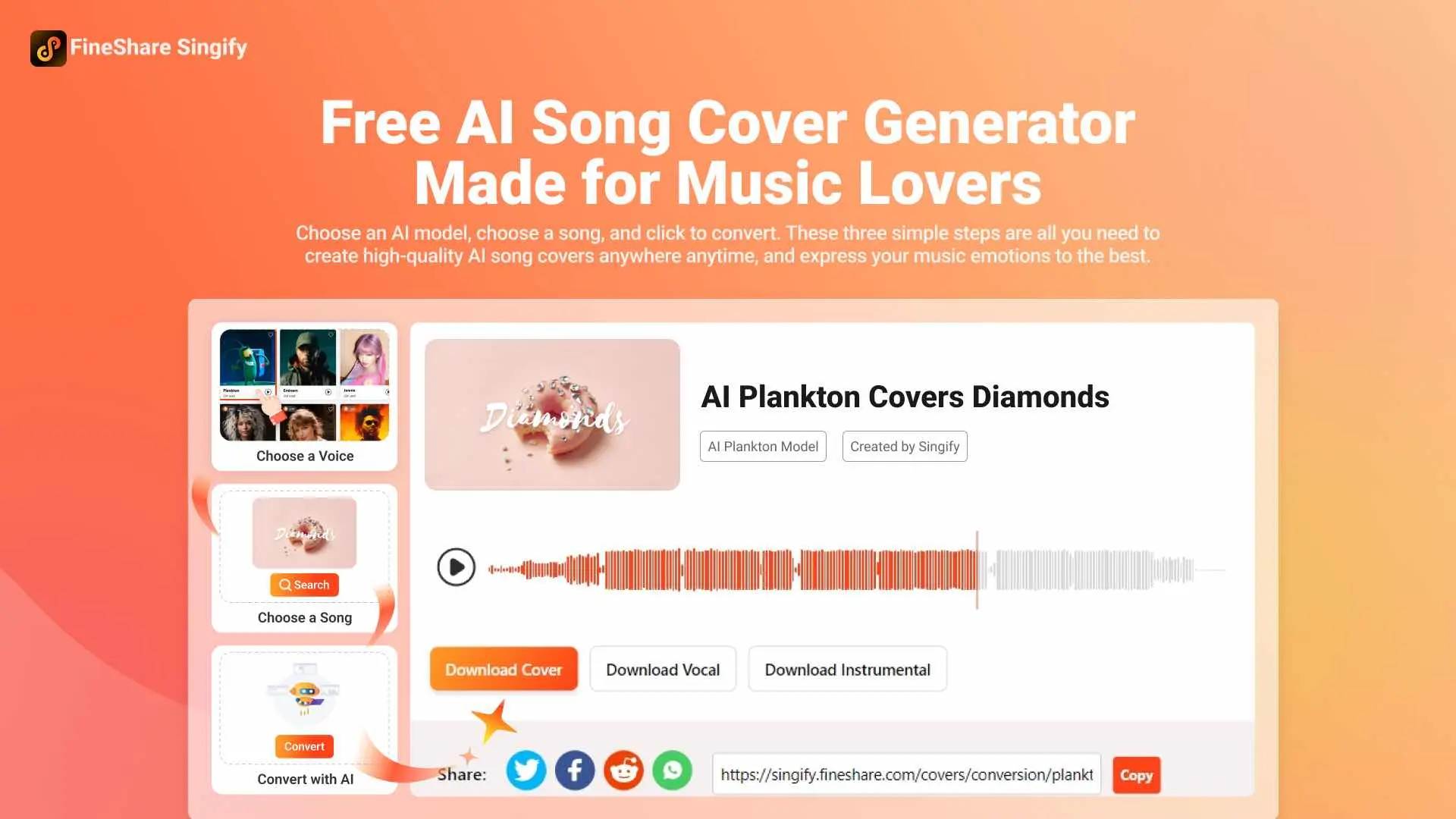 FineShare Singify - AI tool for Music Generator, Song Cover Generator