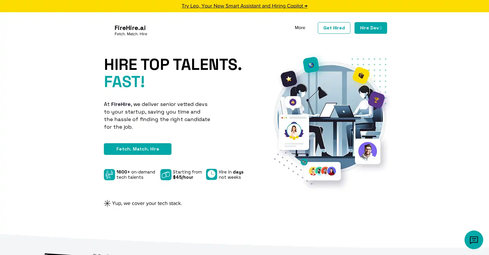 FireHire - AI tool for Recruitment, Development, Hiring, Talent acquisition, Job Matching, startups