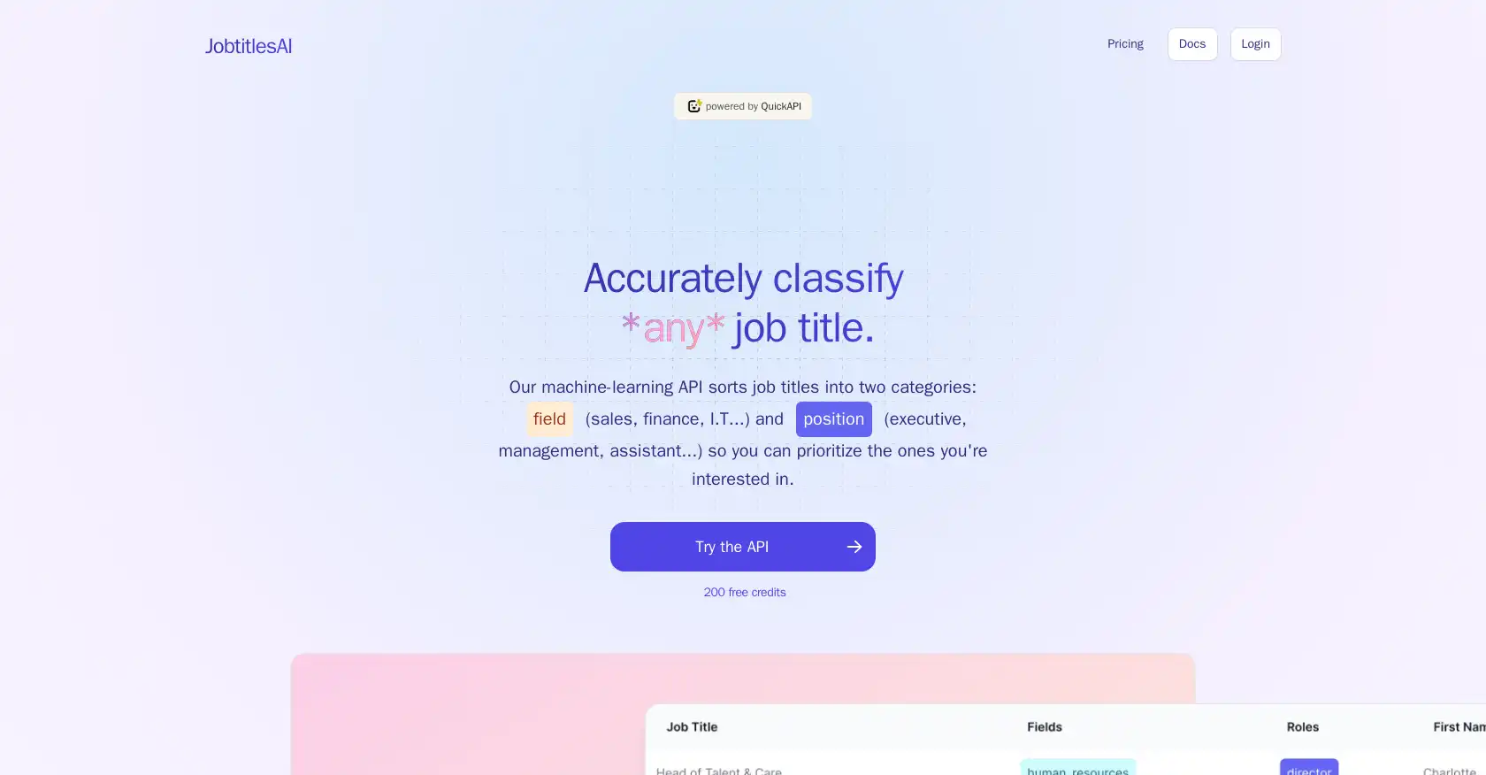 Job Titles AI - AI tool for Recruitment, Job titles