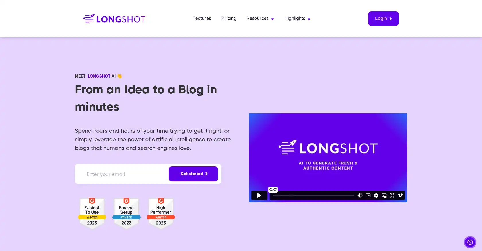 Longshot AI - AI tool for Content Creation, SEO, Blogging, Writing