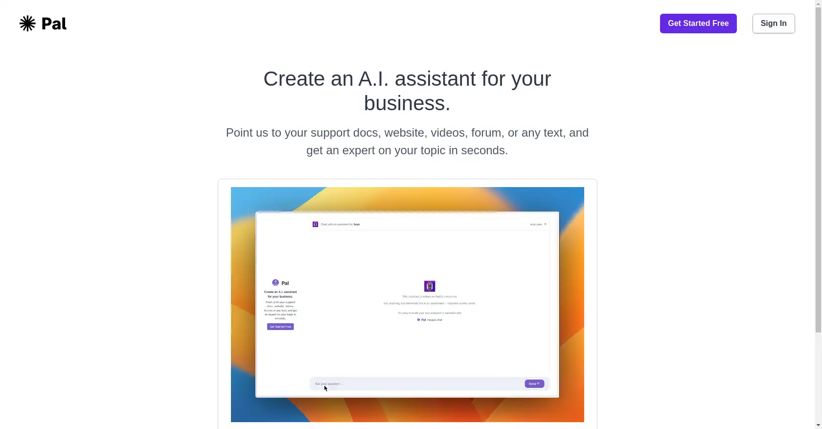 Pal Chat - AI tool for Chatbot, Customer support, Technical assistant