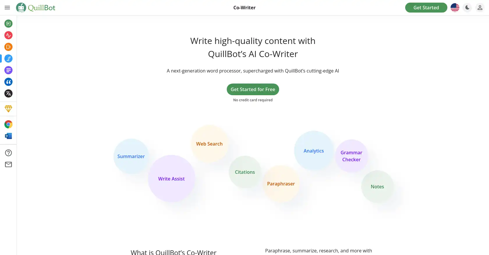 Quillbot Co-Writer - AI tool for Writing, Summarizing, Paraphrasing, Grammar checking