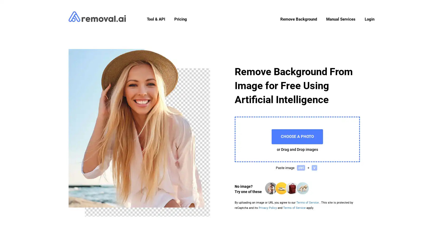 Removal AI - AI tool for Background removal, API integration, Cutout edges, Transparent backgrounds, Image Editor