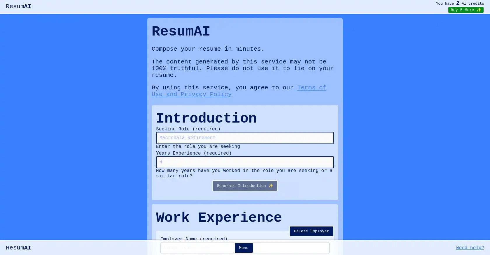 ResumAI - AI tool for Career advancement., Job application, Resume builder