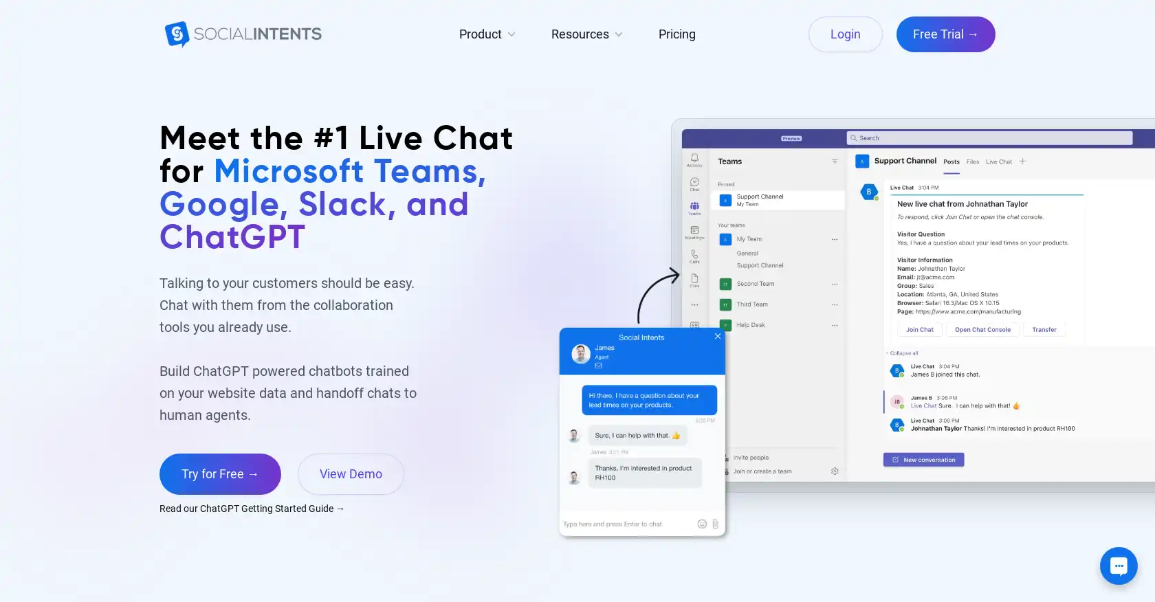 Social Intents - AI tool for Chatbot, Customer support, Customer service, Chatbot Builder, Real-time communication, Live chat