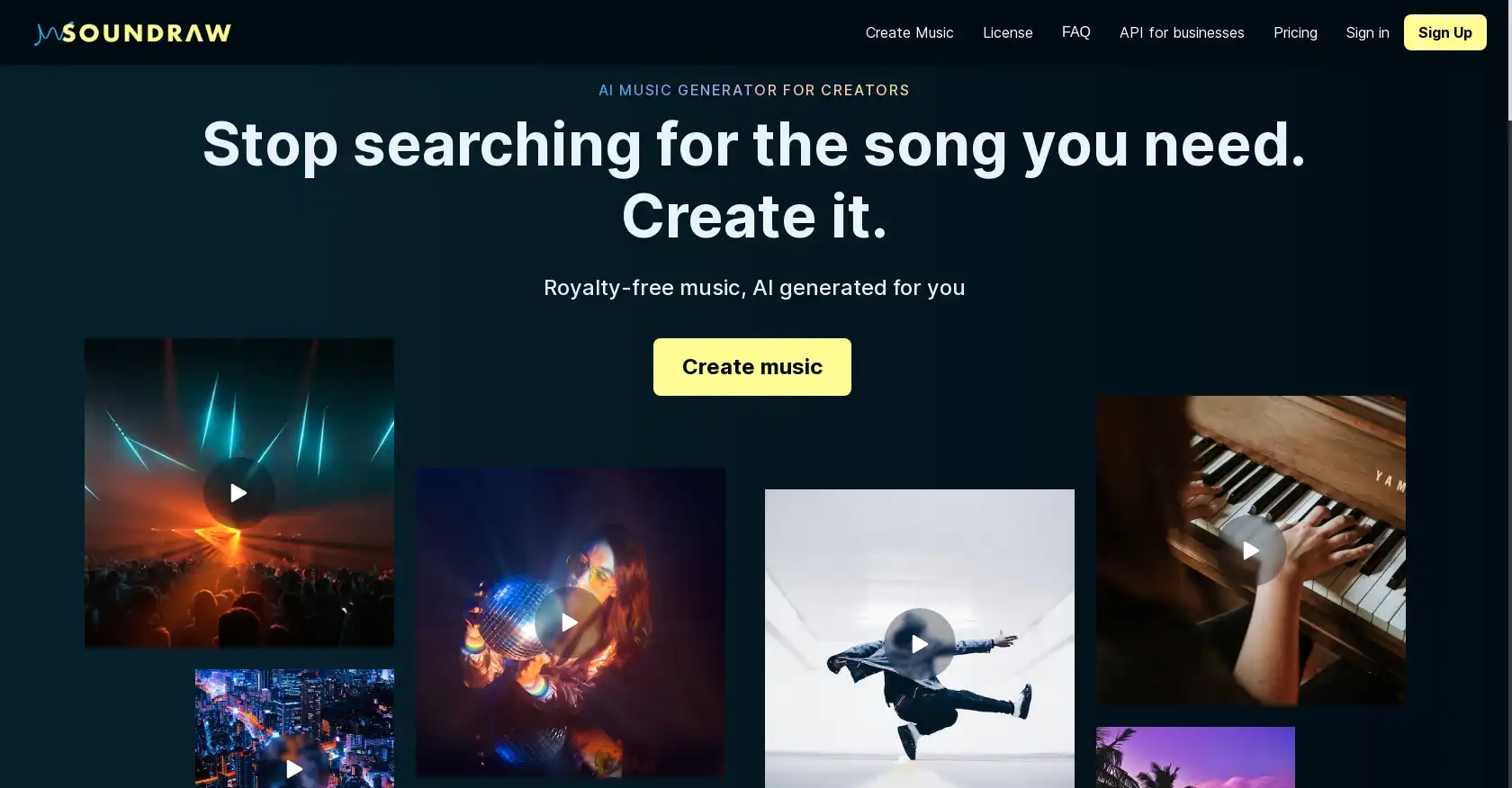 SOUNDRAW - AI tool for Music Generator