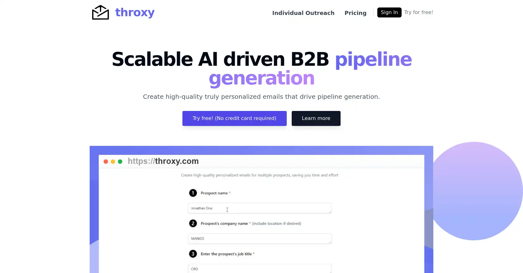 Throxy - AI tool for Lead Generation, Marketing automation, Campaign management, Email personalization