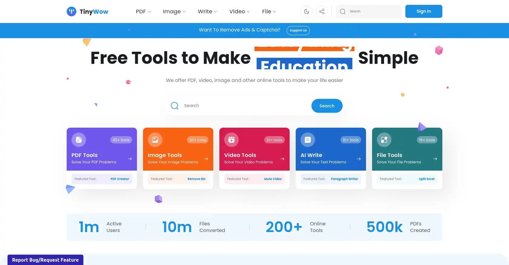 TinyWow - AI tool for Content Creation, Productivity, Image tools, Video tools, PDF tools
