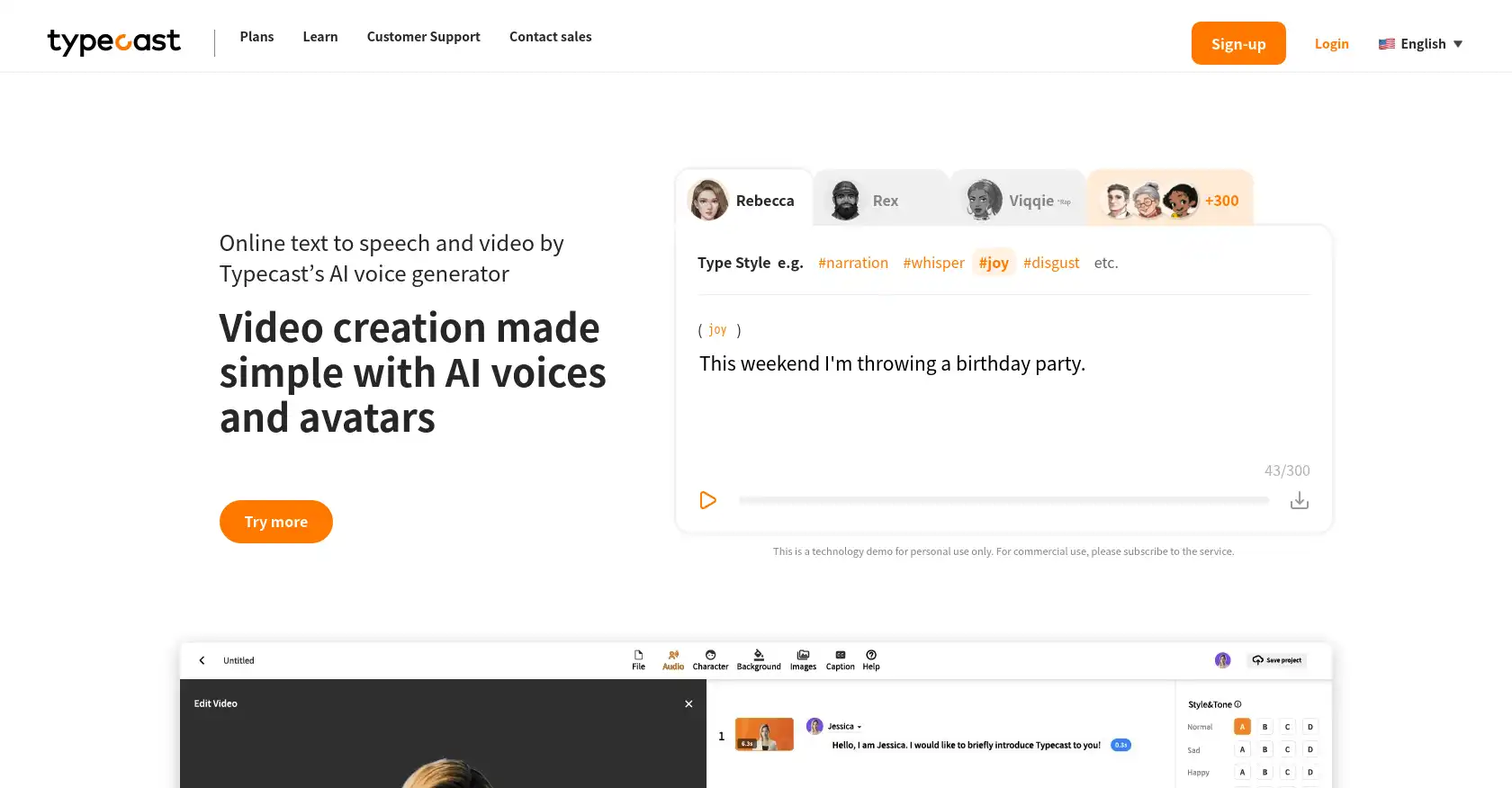 Typecast - AI tool for Voiceover, Virtual avatar, Video Creation, Digital content creation