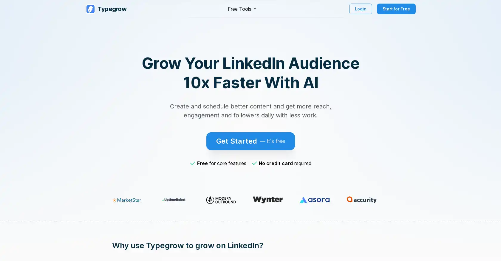Typegrow - AI tool for Social media, Growth tools, Linkedin Growth Tool, Linkedin Content Scheduler