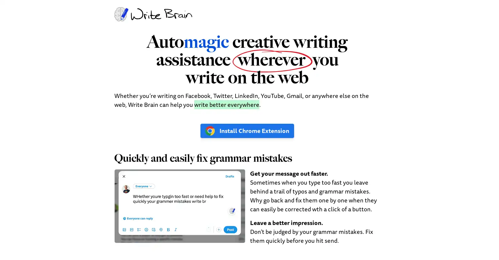 Write Brain - AI tool for Writing assistant, Productivity, Grammar